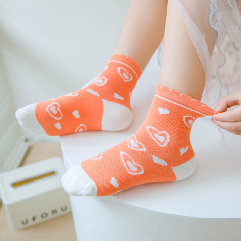 Girl's Socks Cartoon Orange Rabbit Medium grote kinderen sokken Girl's Socks Cartoon Orange Rabbit Medium grote kinderen sokken
