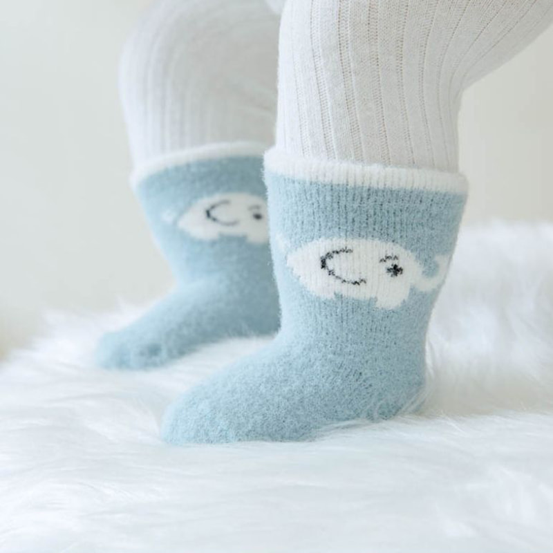 Herfst- en winterimitatie Mink Fur Children's Socks, Dikke naald heren en dames middenbuissokken met toegevoegde fluwelen en verdikte kindersokken