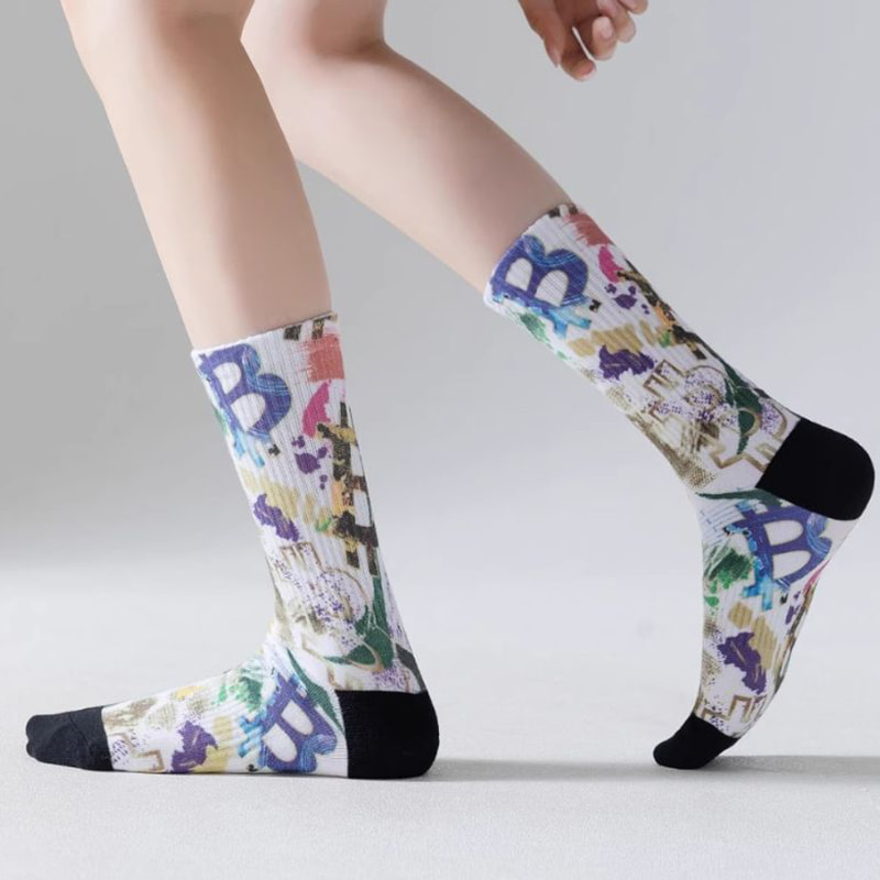 3D -printtechnologie voor lente- en zomersokken, lange sokken voor heren, dames middenzolen, Europese en Amerikaanse straatsporten, katoensokken van koppels, graffiti trendy sokken