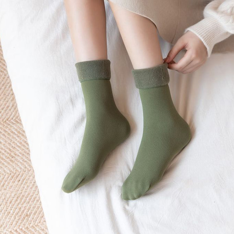 Sokken voor kinderen, tussenzool, herfst en winter verticale strepen, imitatie kasjmier sneeuwsokken, dikke fluweel voor heren en dames, antiklip en warme vloer sokken