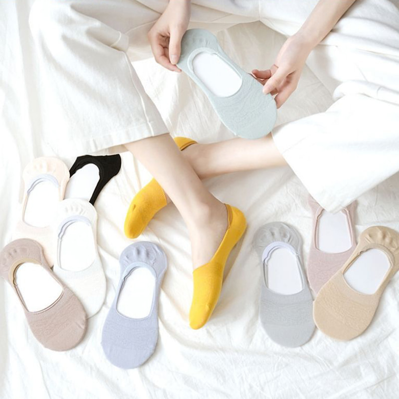 Solid Color Dames Boat Sokken met ondiepe holle sokken