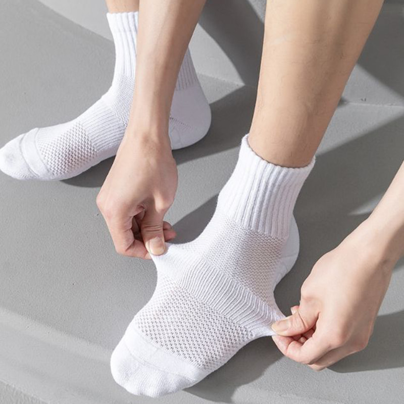 SOCKS MEN's lente en herfst handdoek bodem sport katoenen sokken professionele hardloop sokken