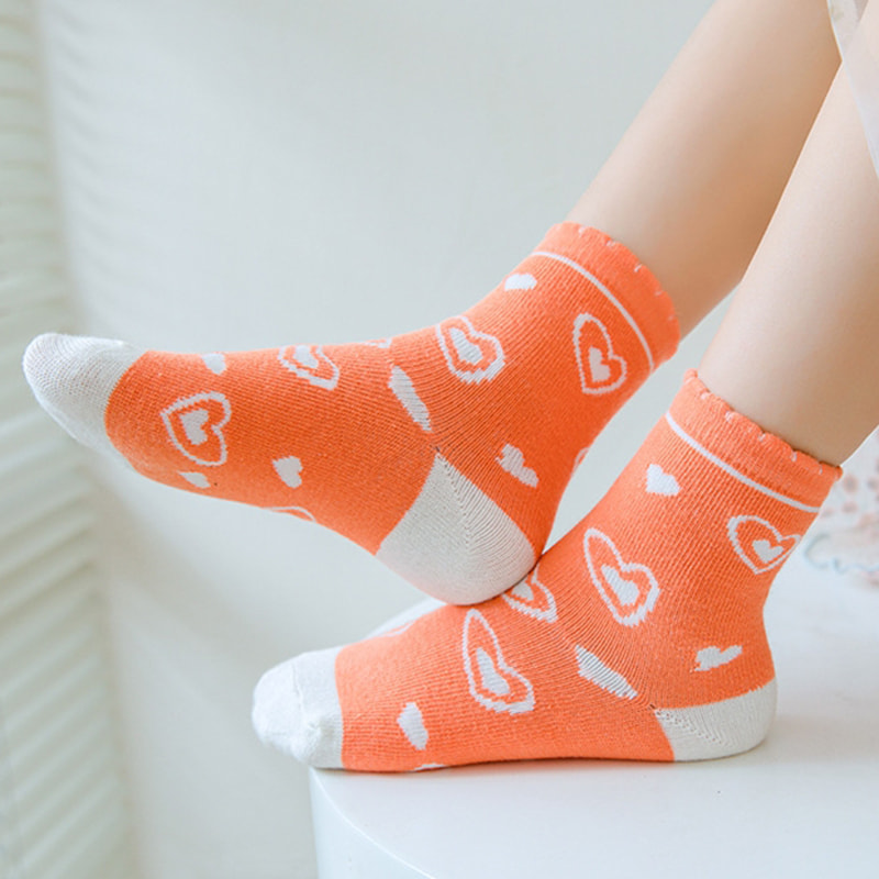 Girl's Socks Cartoon Orange Rabbit Medium grote kinderen sokken