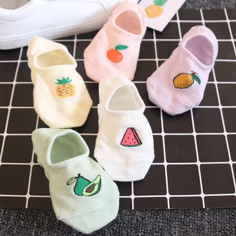 Kinder sokken zomer dunne meisjes bootsokken pure katoenen gaas fruit siliconen anti slip ademende verborgen sokken voor meisjes en baby's Kinder sokken zomer dunne meisjes bootsokken pure katoenen gaas fruit siliconen anti slip ademende verborgen sokken voor meisjes en baby's