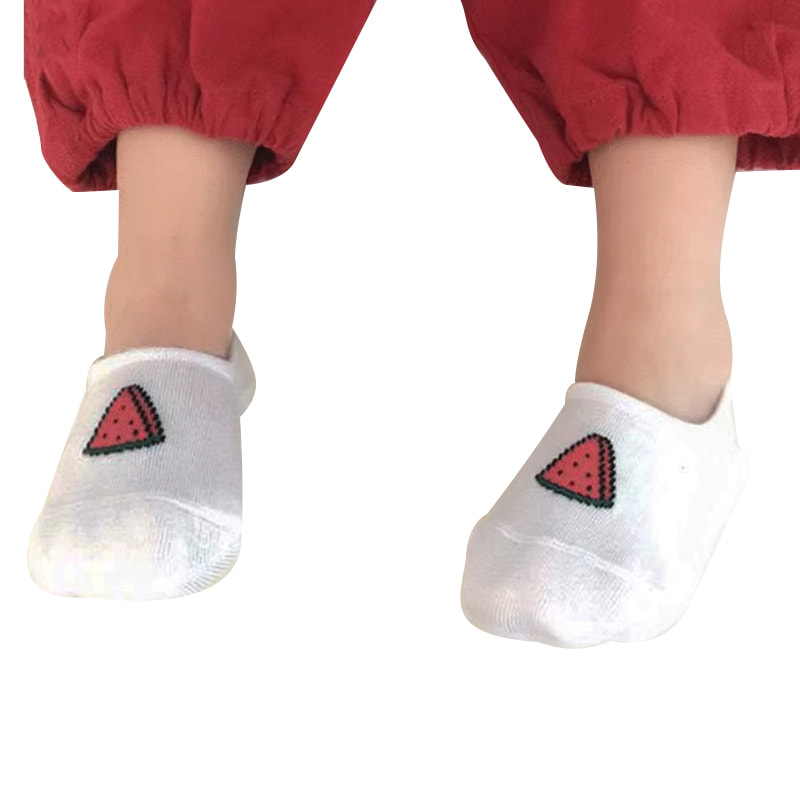 Kinder sokken zomer dunne meisjes bootsokken pure katoenen gaas fruit siliconen anti slip ademende verborgen sokken voor meisjes en baby's Kinder sokken zomer dunne meisjes bootsokken pure katoenen gaas fruit siliconen anti slip ademende verborgen sokken voor meisjes en baby's